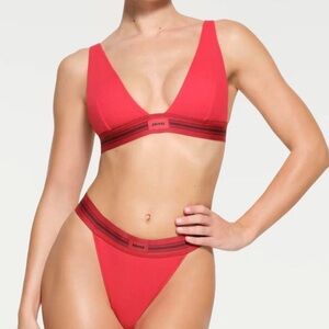 SKIMS Cotton Rib Plunge Bralette